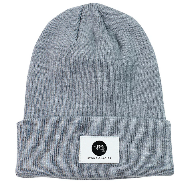 Stone Glacier Circle Ram Tall Cuff Beanie Heather Gray
