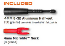 Load image into Gallery viewer, Easton FMJ 4MM Shafts w/50grain Aluminum Half-Out Inserts 12 pk