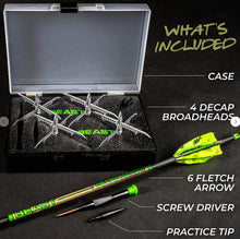 Load image into Gallery viewer, Beast Turkey Decapper Broadhead 4" Cut, 6 Blade, 165 Grain, 4 pk
