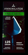Load image into Gallery viewer, Annihilator Broadheads  SINGLE BEVEL 125gr Right 3pk