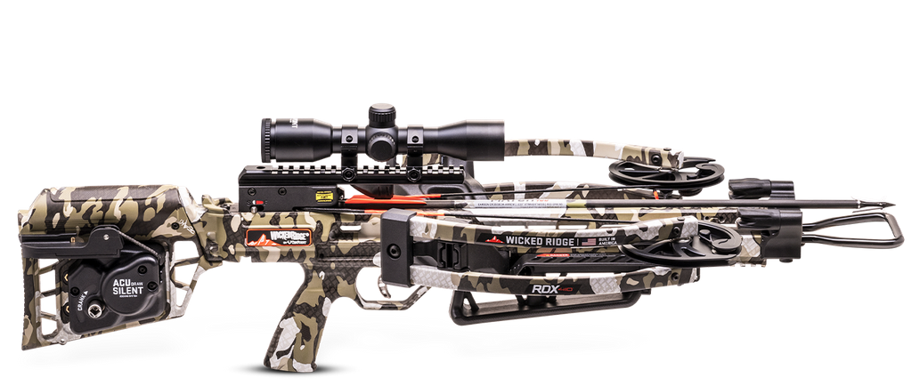 TenPoint Wicked Ridge RDX 410 Crossbow Package, ACUdraw Silent, Peak XT Camo