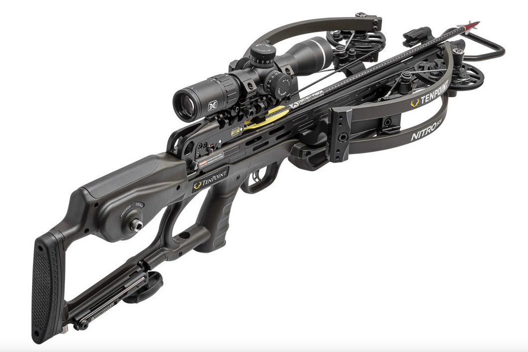 TenPoint Nitro 505 Crossbow, Evo-X Marksman Elite Black Scope, Acuslide, Moss Green