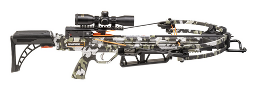 Wicked Ridge Rampage XS Crossbow Package, Peak XT Camo, Proview Scope, Rope Sled