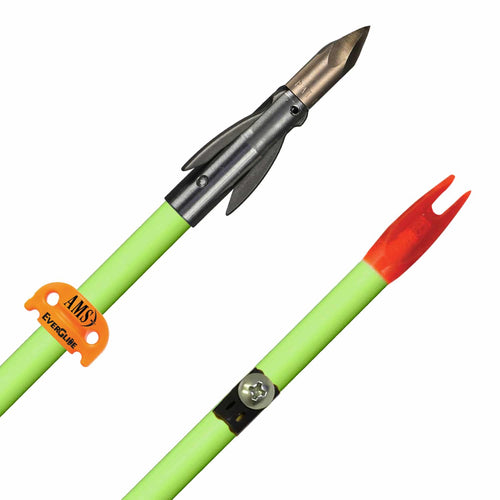 AMS Ankor FX Fiberglass Bowfishing Arrow Flo Green w/ Safety Slide