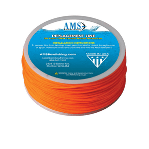 AMS Bowfishing Replacement Line 50 Yard - 200# Orange Braided Dacron Line - Midwest Archery