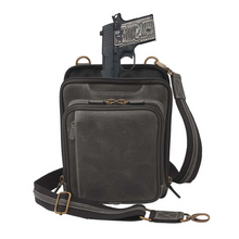 Load image into Gallery viewer, GTM CZY 99 Distressed Buffalo Leather X-Body RFID Shoulder Pouch Grey