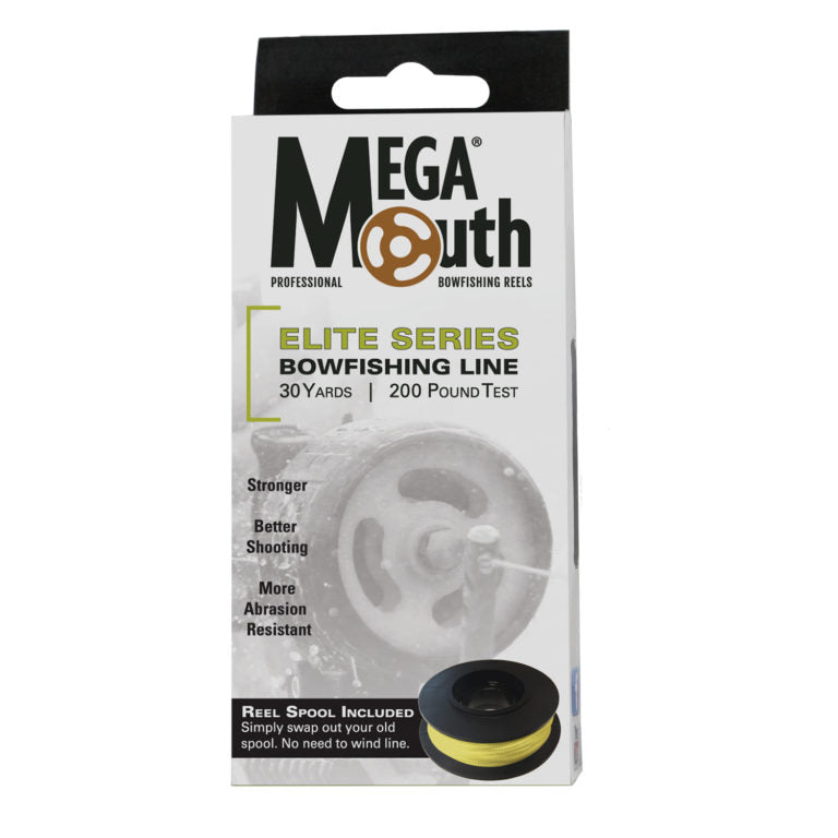 Mega Mouth Elite Series Bowfishing Line 200# 30 yds Yellow