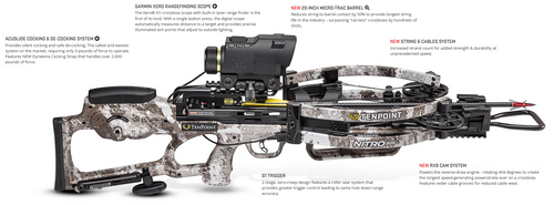 TenPoint Nitro 505 Xero Crossbow, Garmin Xero X1i  Scope, Acuslide, Veil Camo